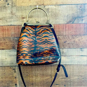 Patricia Nash Tiger Print Leather Novella Frame Bag